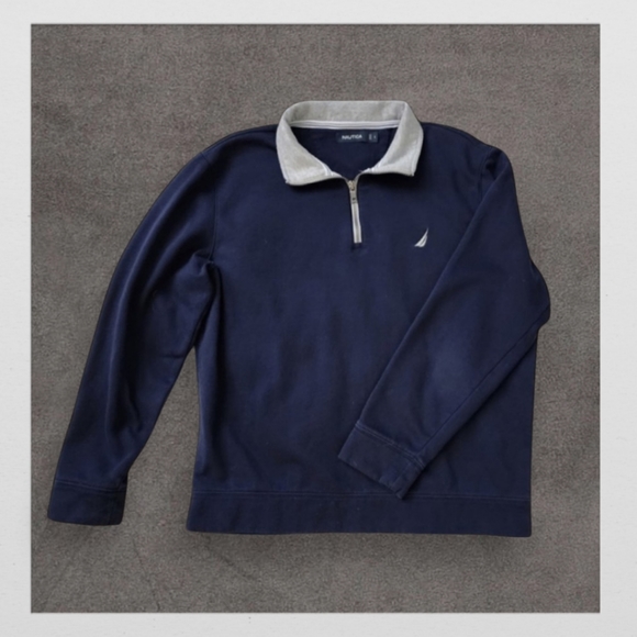 Navy Blue Quarter-Zip Sweater by Nautica - Picture 1 of 8